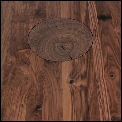 Table avec structure en bois de noyer massif sur base en fer finition huilée 154-Full Wood