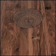 Table avec structure en bois de noyer massif sur base en fer finition huilée 154-Full Wood