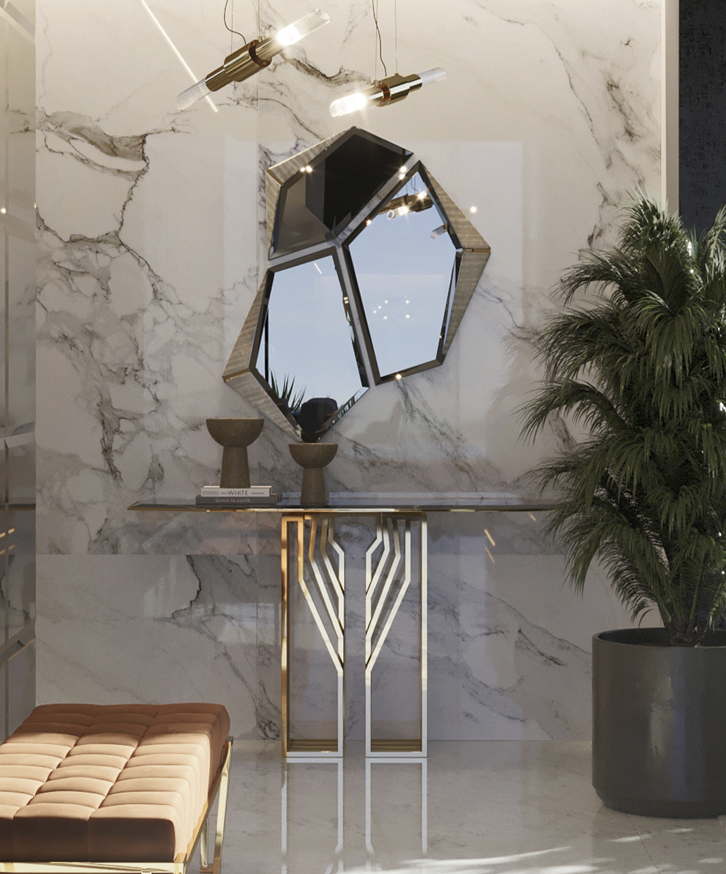 Console en laiton massif poli 164-Feeler