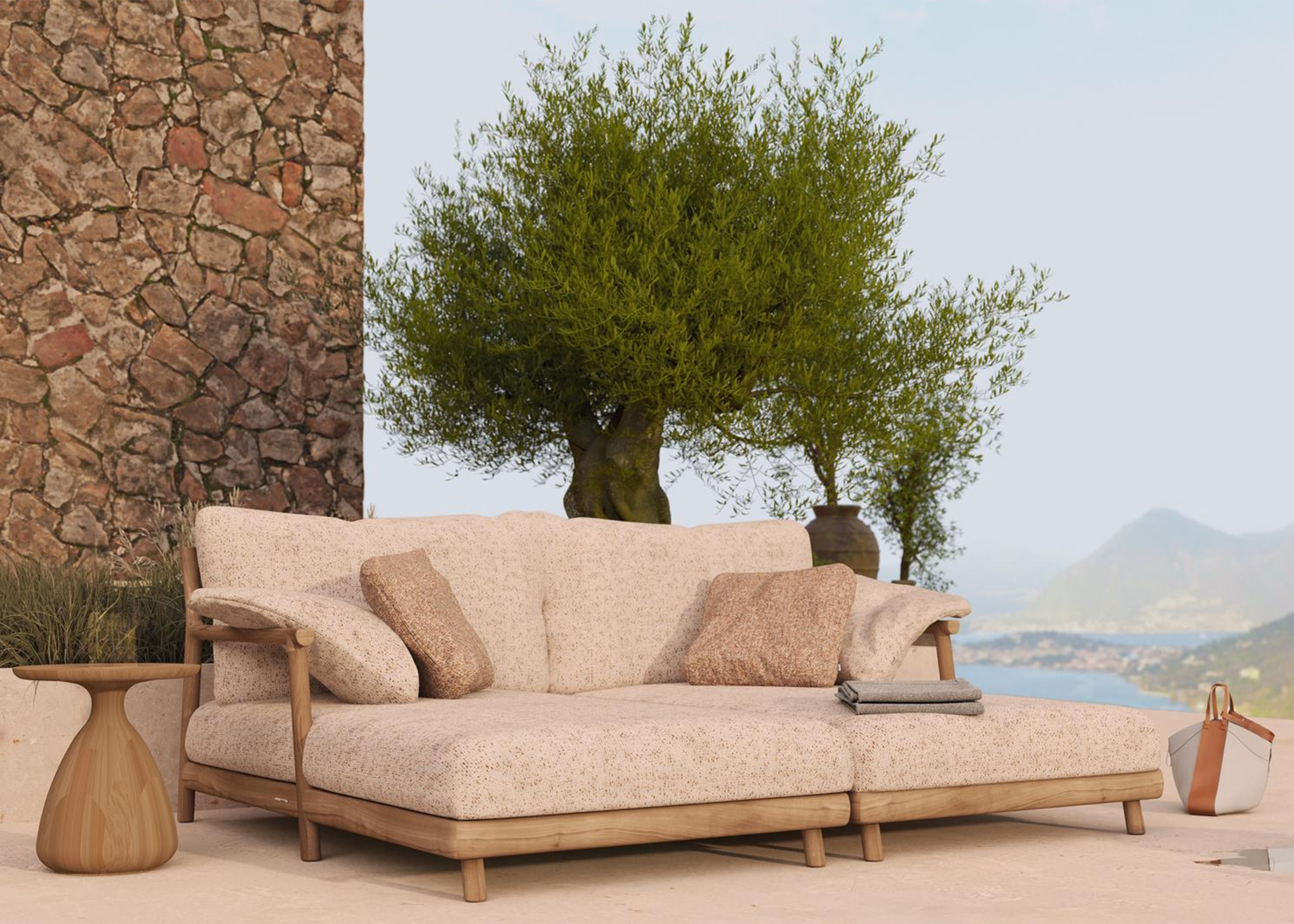 Table d’appoint 48 - Tsuki - Lampe intégrée - Pacific Compagnie.