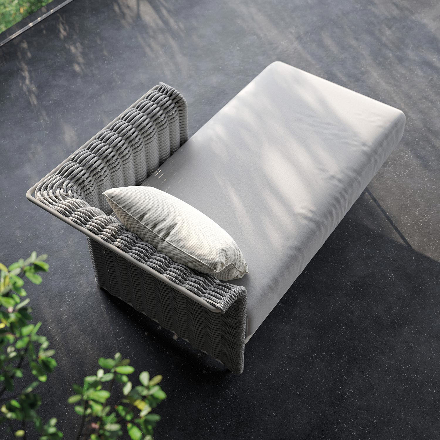 Canapé 150 - Marina 180 - Canapé de luxe en métal bronze avec corde souple beige, idéal pour salon de jardin - Pacific Compagnie