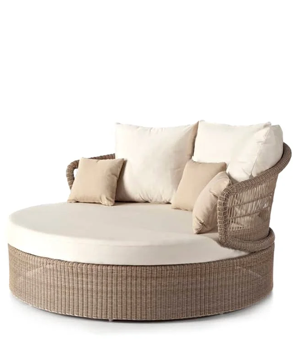 Outdoor round daybed with canopy, ideal for terraces and gardens - Pacific Compagnie