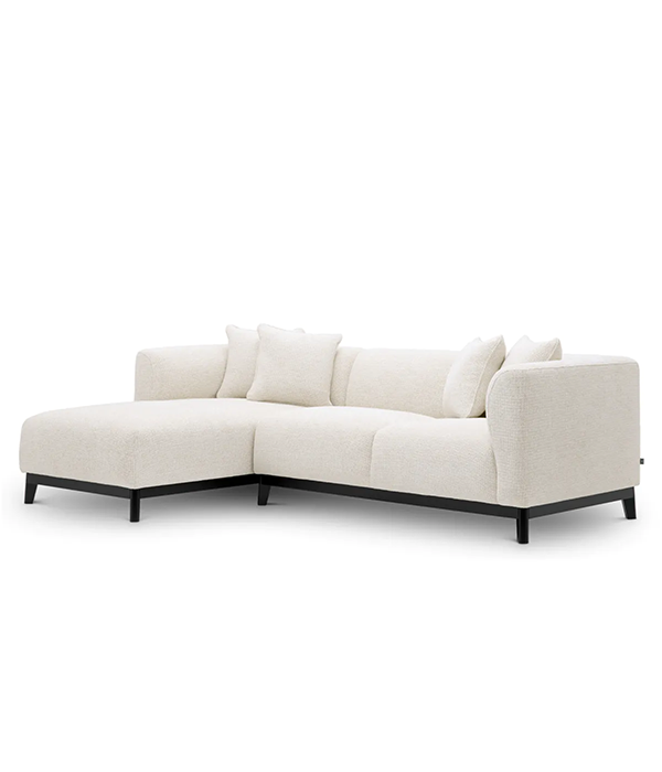 Curved white Eichholtz sofa, elegant and modern seating - Pacific Compagnie